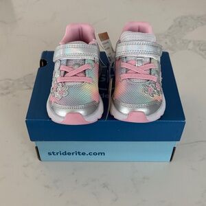 Stride Rite Silver and Pink Kids' Sneakers